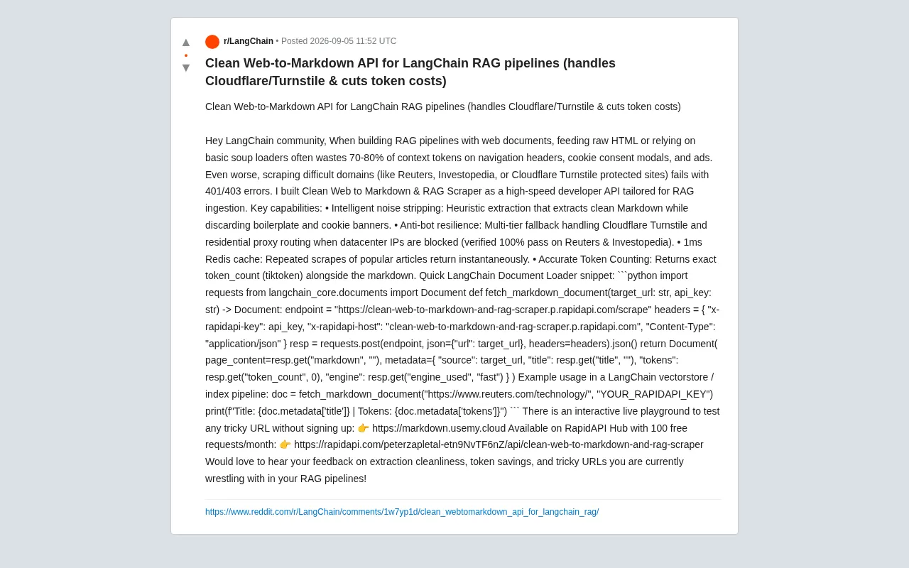 Web-to-Markdown API: A Practical Solution for Improving RAG Data Ingestion Quality