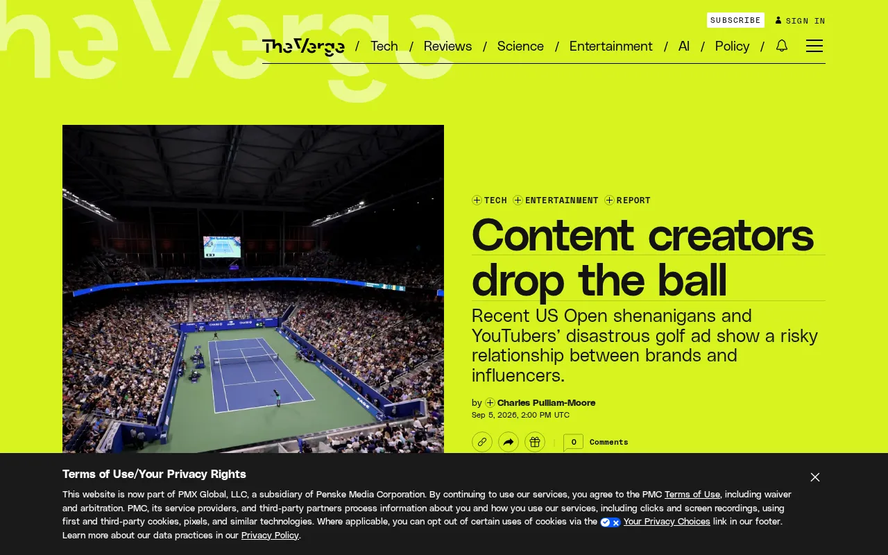 Influencers Disrupt the US Open: The Out-of-Control Boundaries of Attention Economics Invading Sports