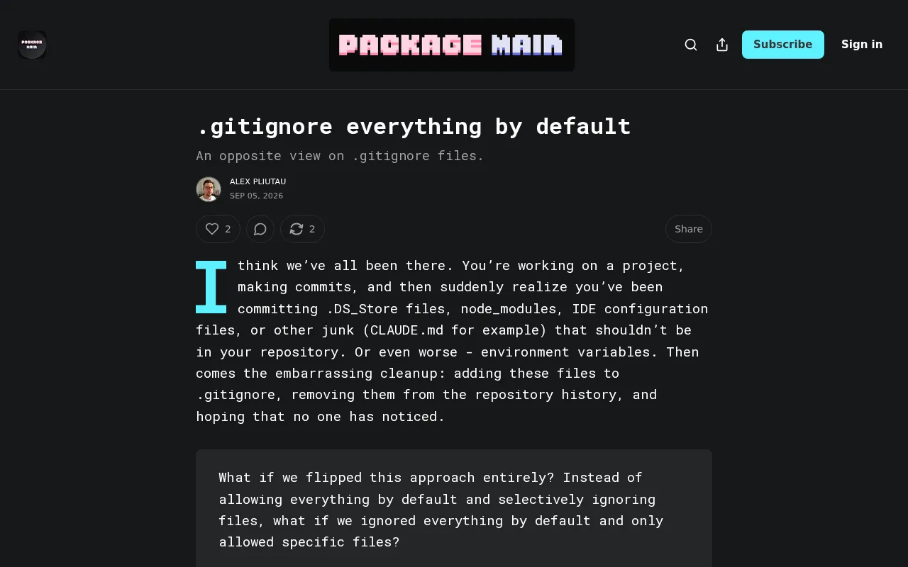 Inverted .gitignore: A Whitelist-Based Version Control Strategy That Ignores Everything by Default