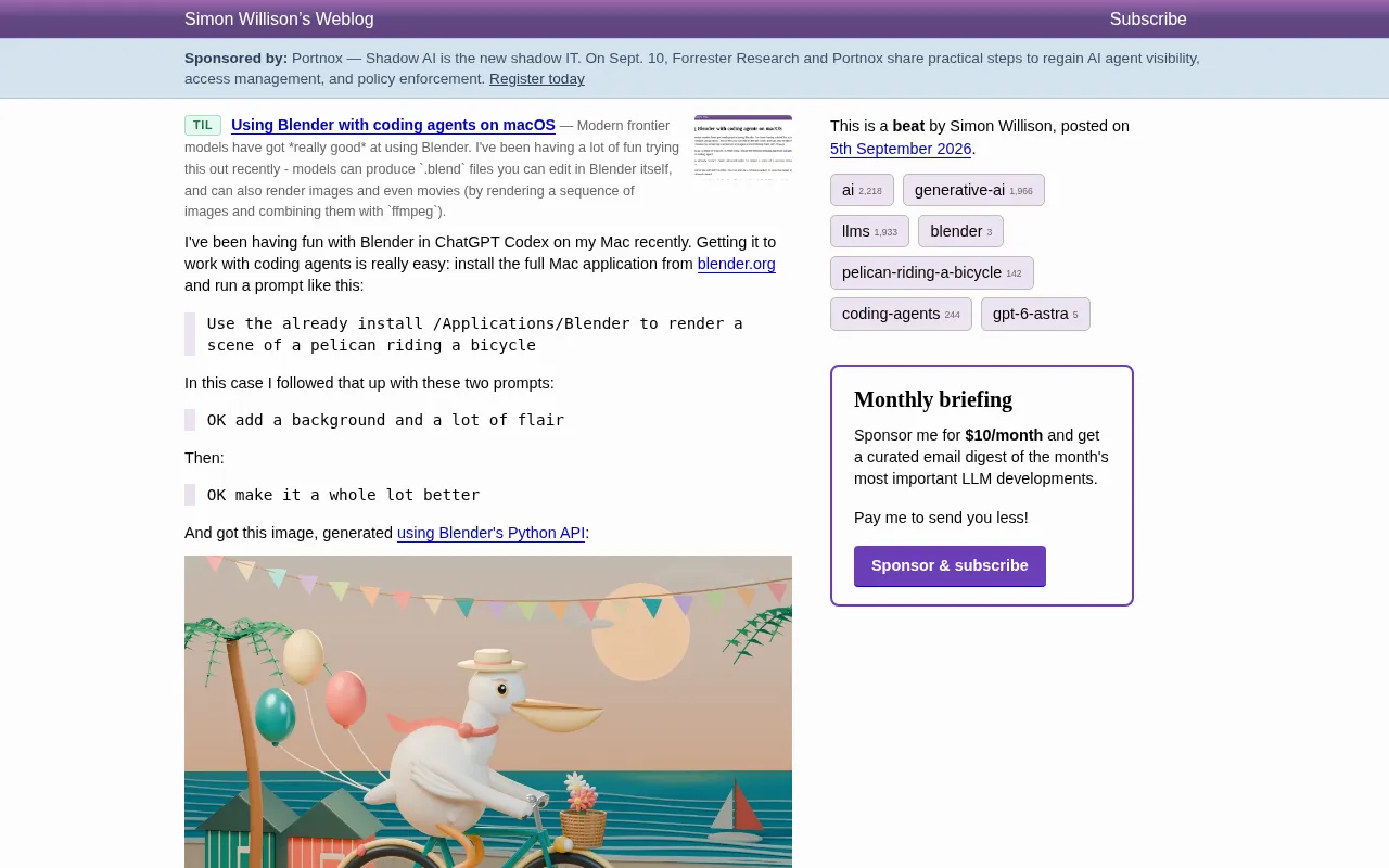 Natural Language Drives Blender: Generating 3D Scenes with AI Coding Assistants