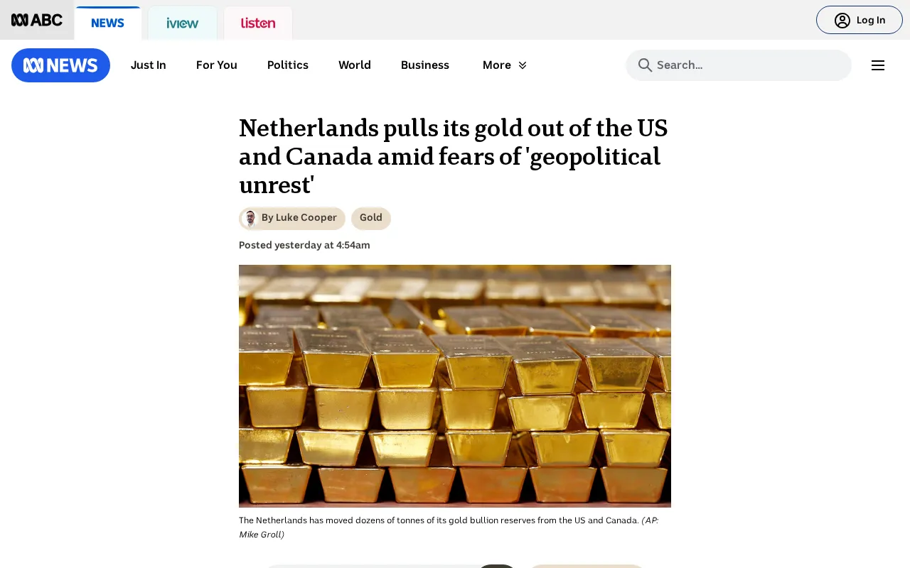 Netherlands pulls gold out of the US