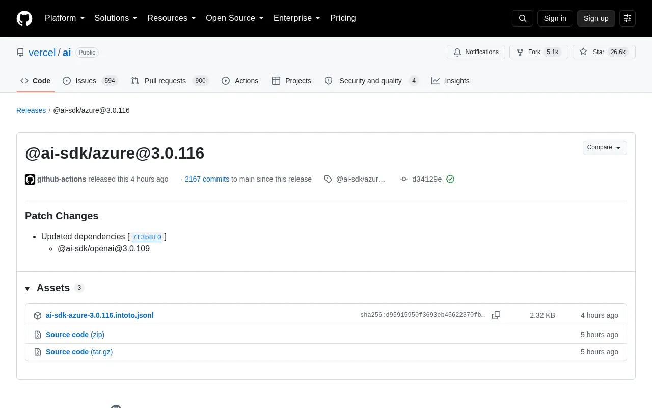 AI SDK Azure 3.0.116 Update Analysis: Dependency Cascading and Version Management Practices