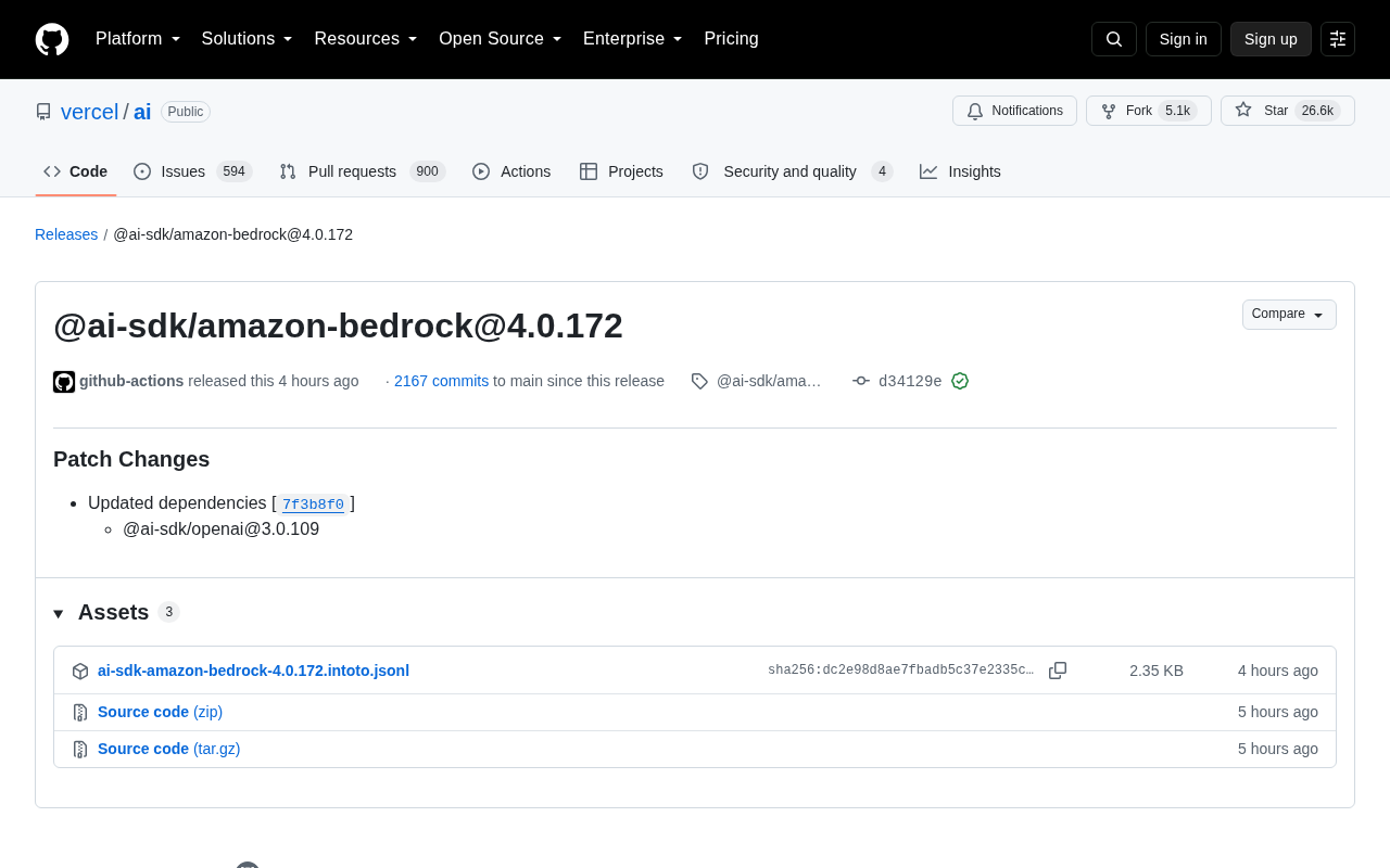 Vercel AI SDK Bedrock 集成更新解读与版本管理策略