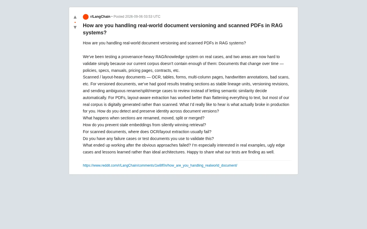 RAG in Production: Hard-Won Lessons on Document Version Control and Scanned Document Processing
