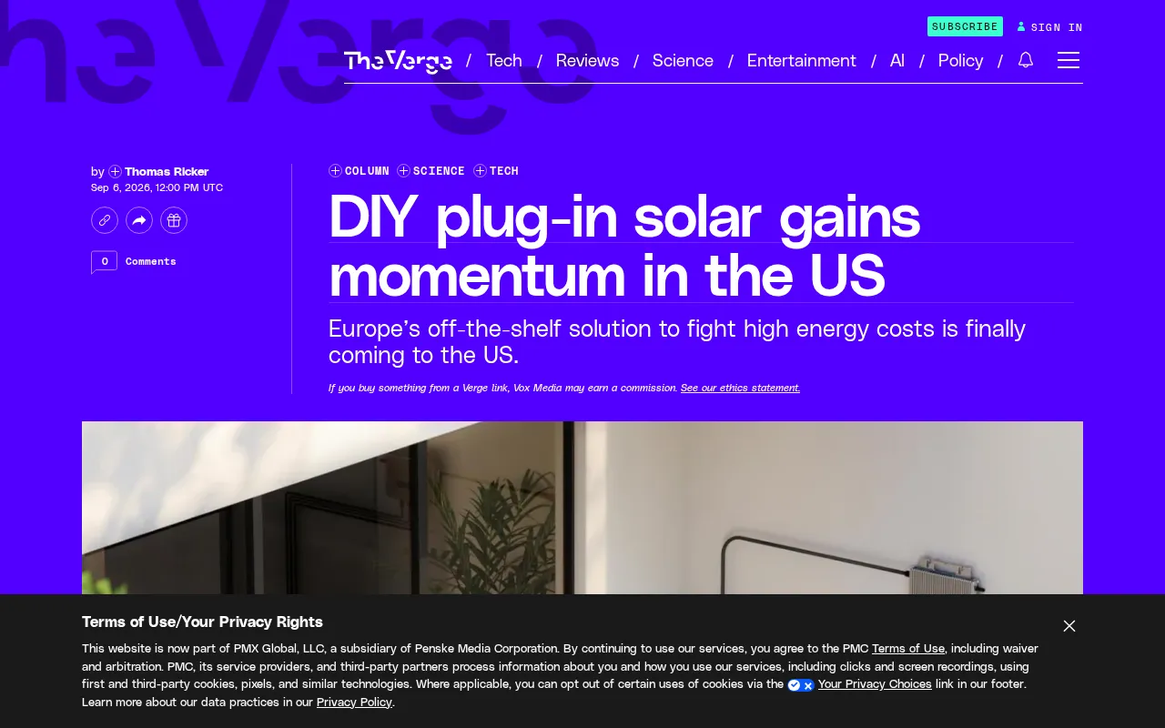 Plug-in Solar: A New Wave of DIY Photovoltaics Is Rising in America