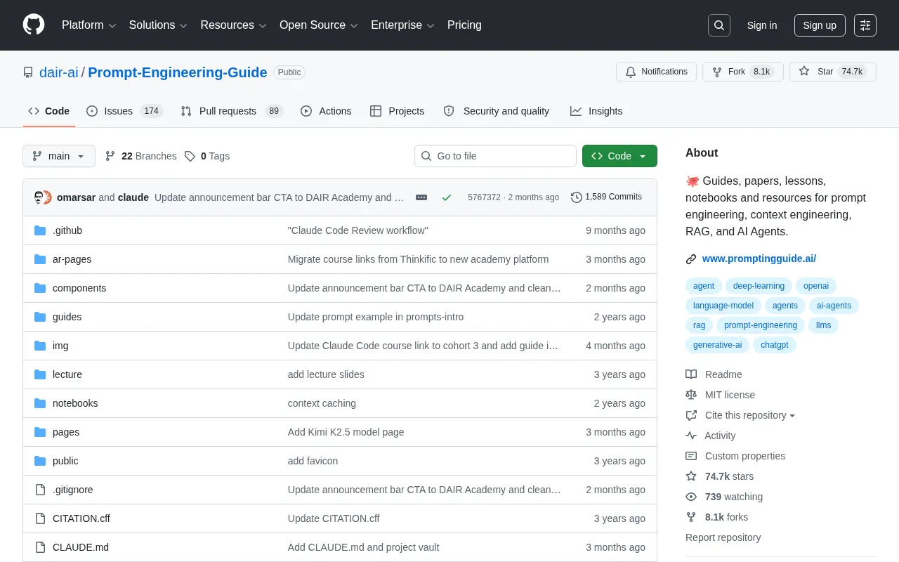 74K Stars on GitHub: The Most Comprehensive Open-Source Learning Guide for Prompt Engineering, RAG & AI Agents