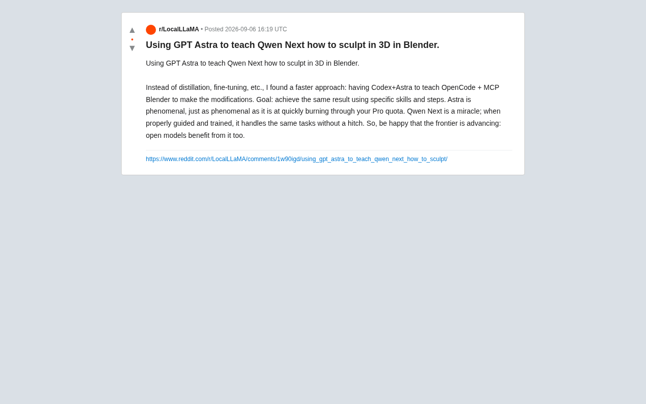 Teaching Qwen to Do Blender 3D Modeling with GPT: An AI-to-AI Training Pipeline in Practice