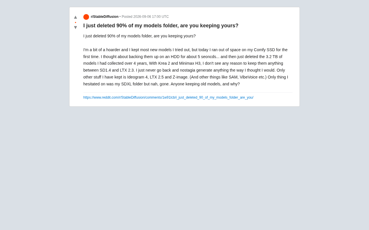 Deleting 3.2TB of Old Models: Should You Hoard or Ditch Your AI Art Models?