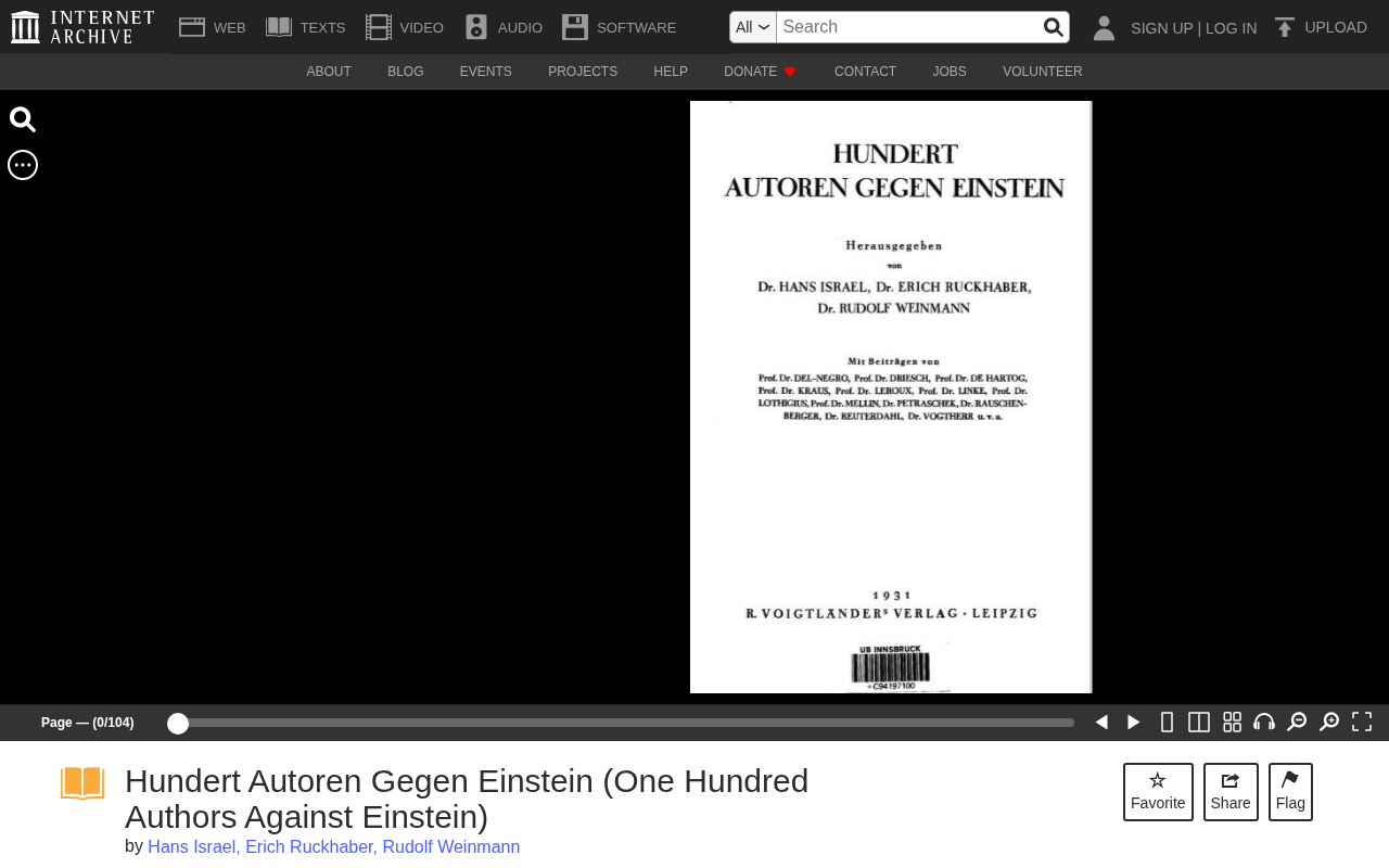 A Hundred Authors Against Einstein: The Story of Science History's Most Famous Anti-Relativity Movement