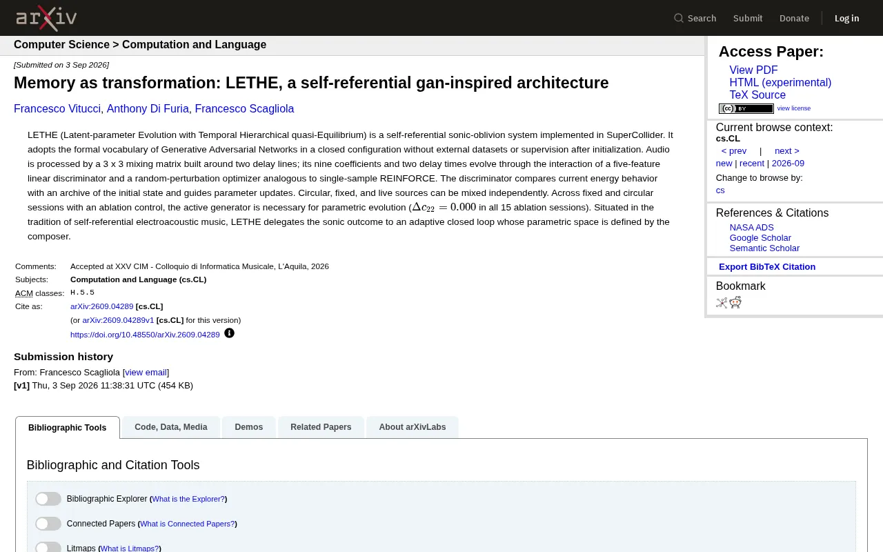 The LETHE System: Dataset-Free Self-Referential Audio Generation
