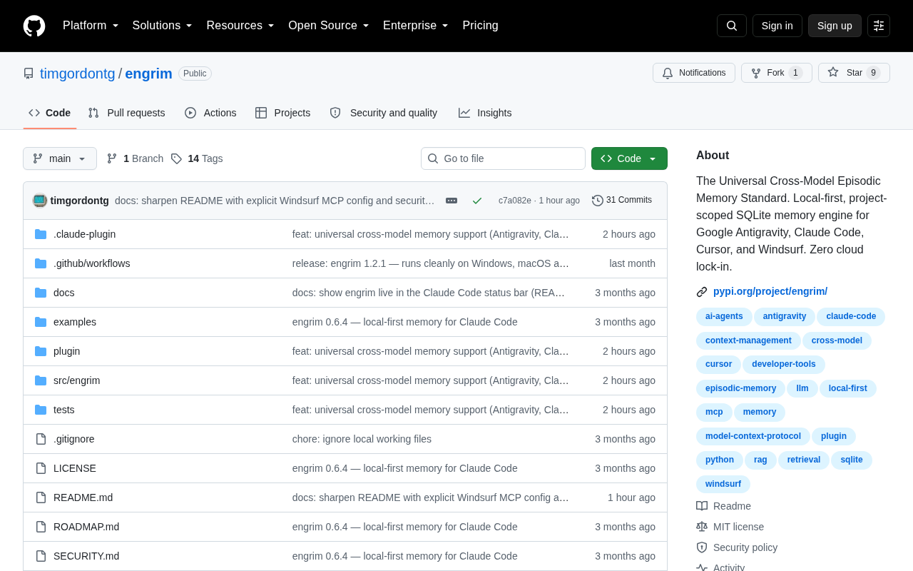 Engrim: A Local Memory Engine Solution for AI CLI Tools