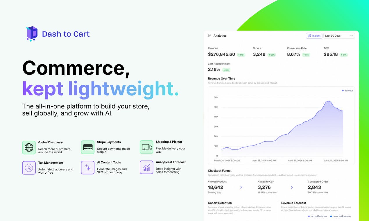 Dash to Cart 2.0详解:DTC独立品牌轻量级电商一体化平台