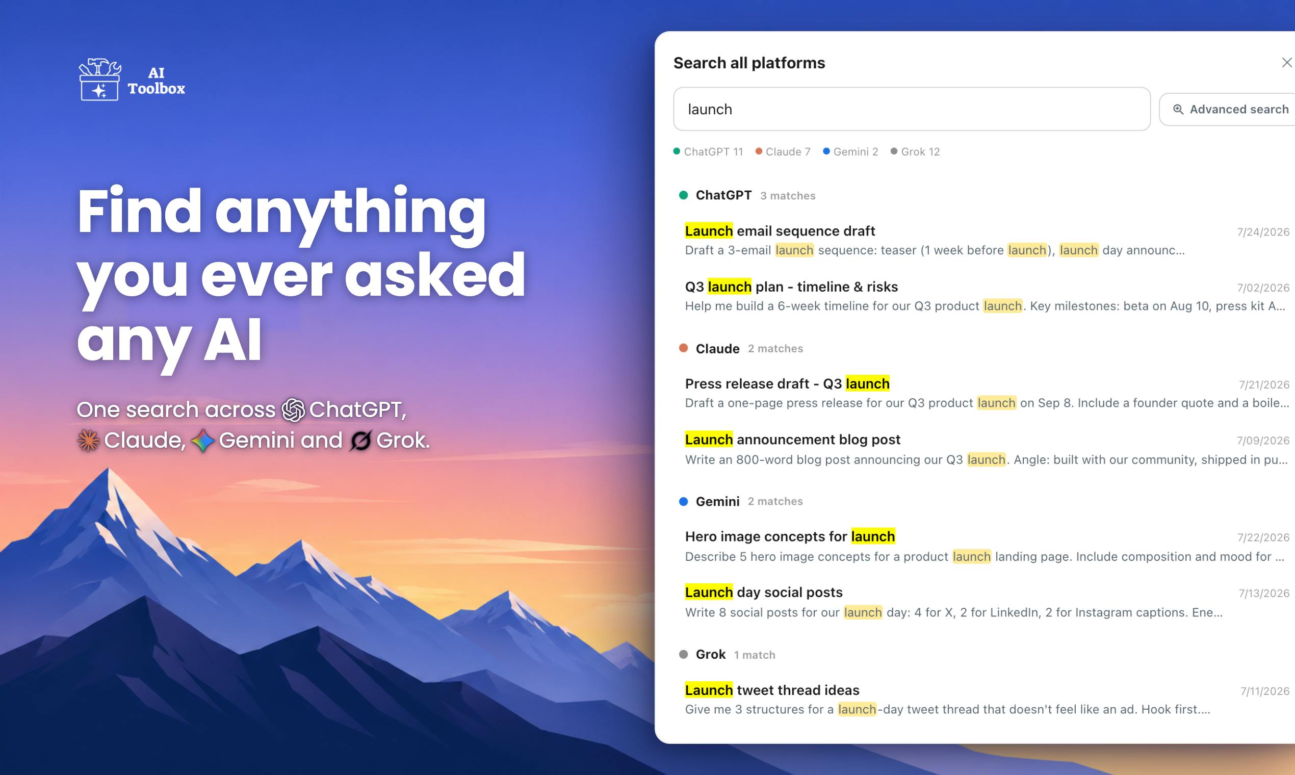 AI Toolbox 3.0:跨平台管理ChatGPT、Claude等四大AI对话的效率工具