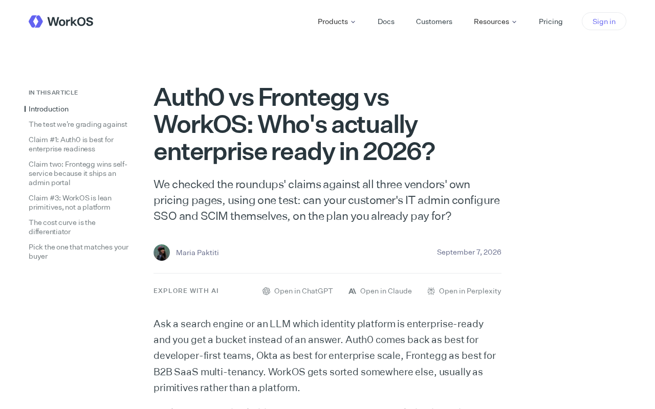 Auth0 vs Frontegg vs WorkOS:企业级身份认证方案深度对比
