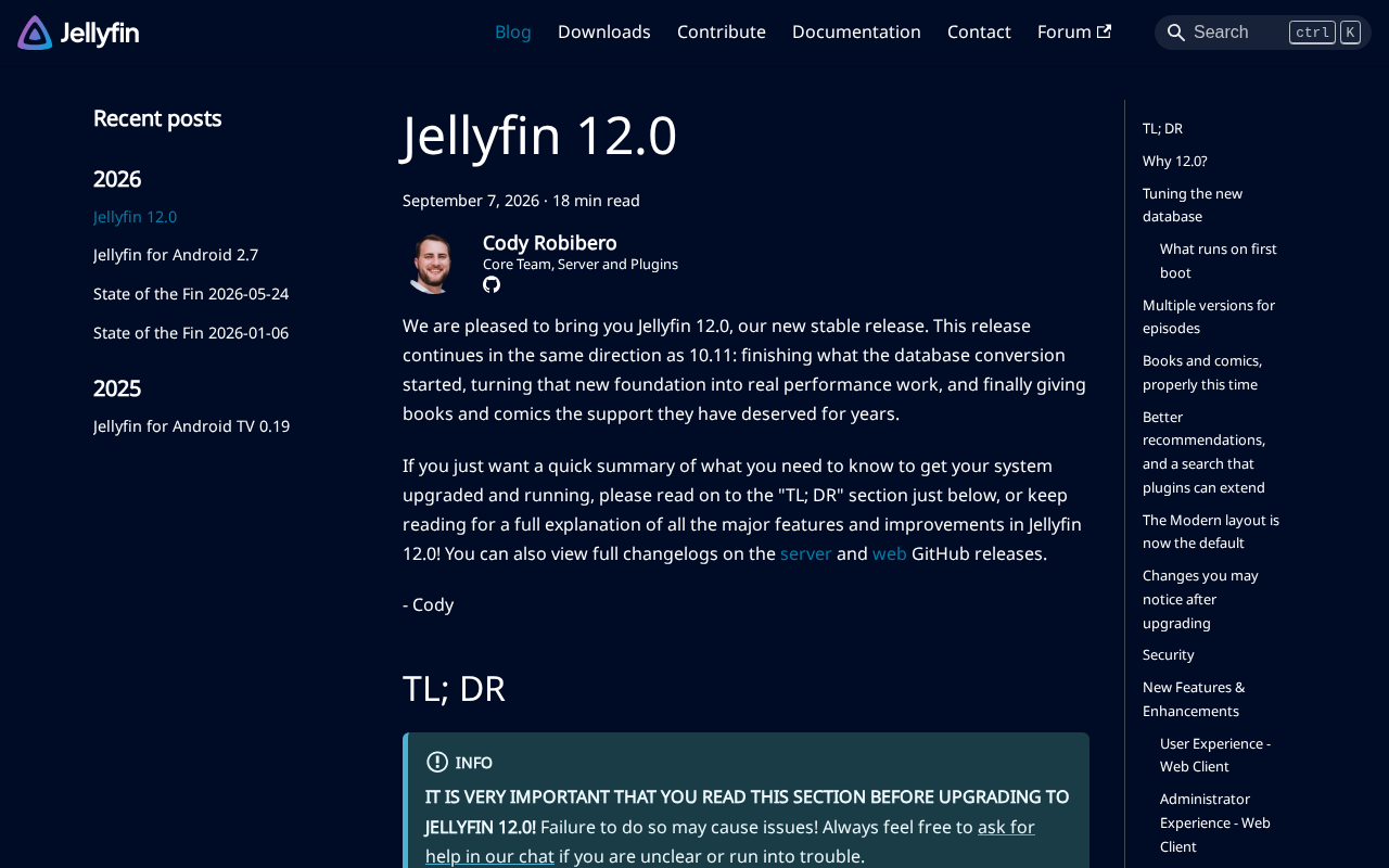 Jellyfin 12.0 发布:架构重构与核心功能全面升级