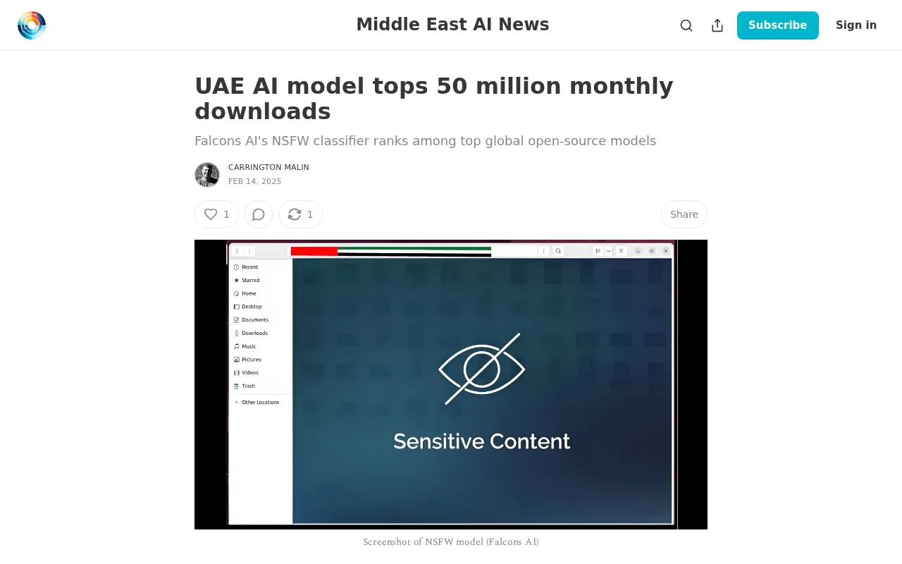 UAE's Falcon AI Releases Top-Tier Open-Source NSFW Classifier: Technical Breakdown and Industry Impact