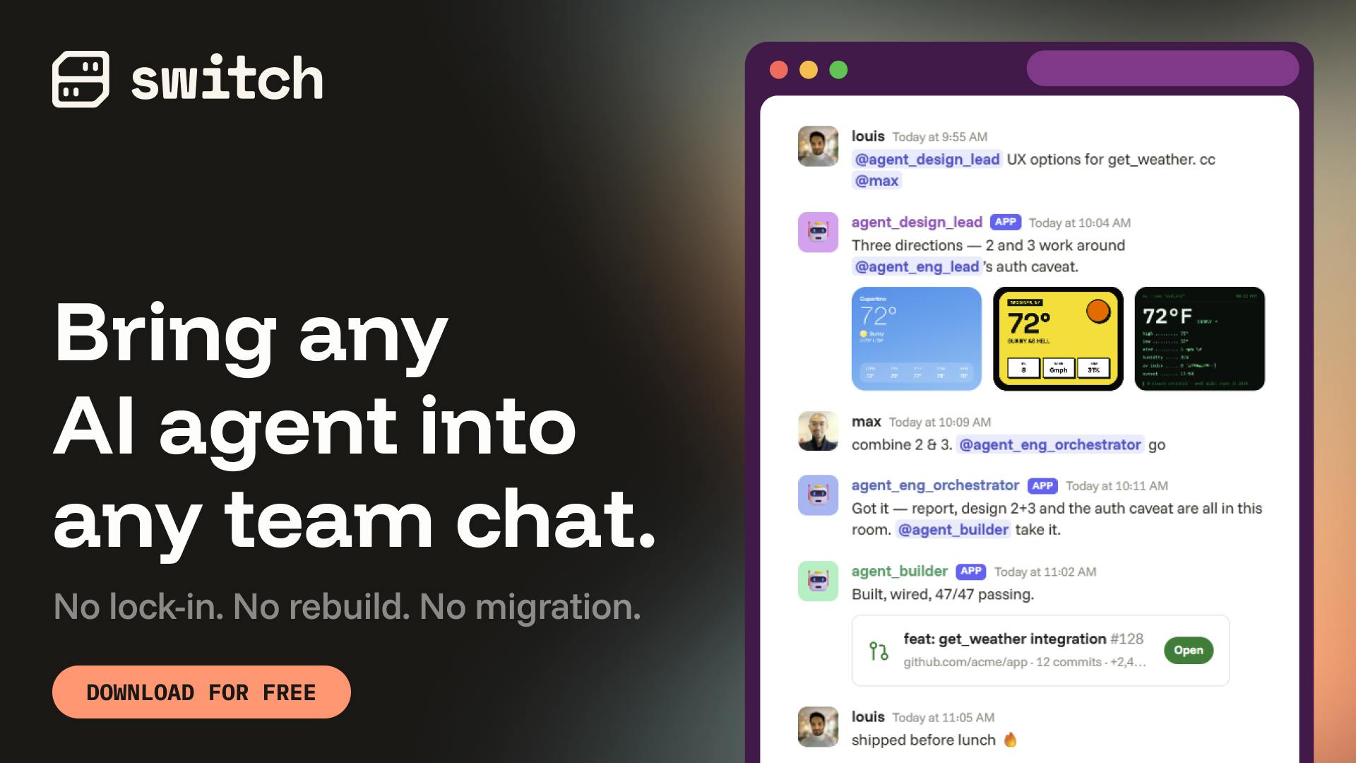Switch Open Source Tool: Bringing AI Agents into Team Collaboration Platforms