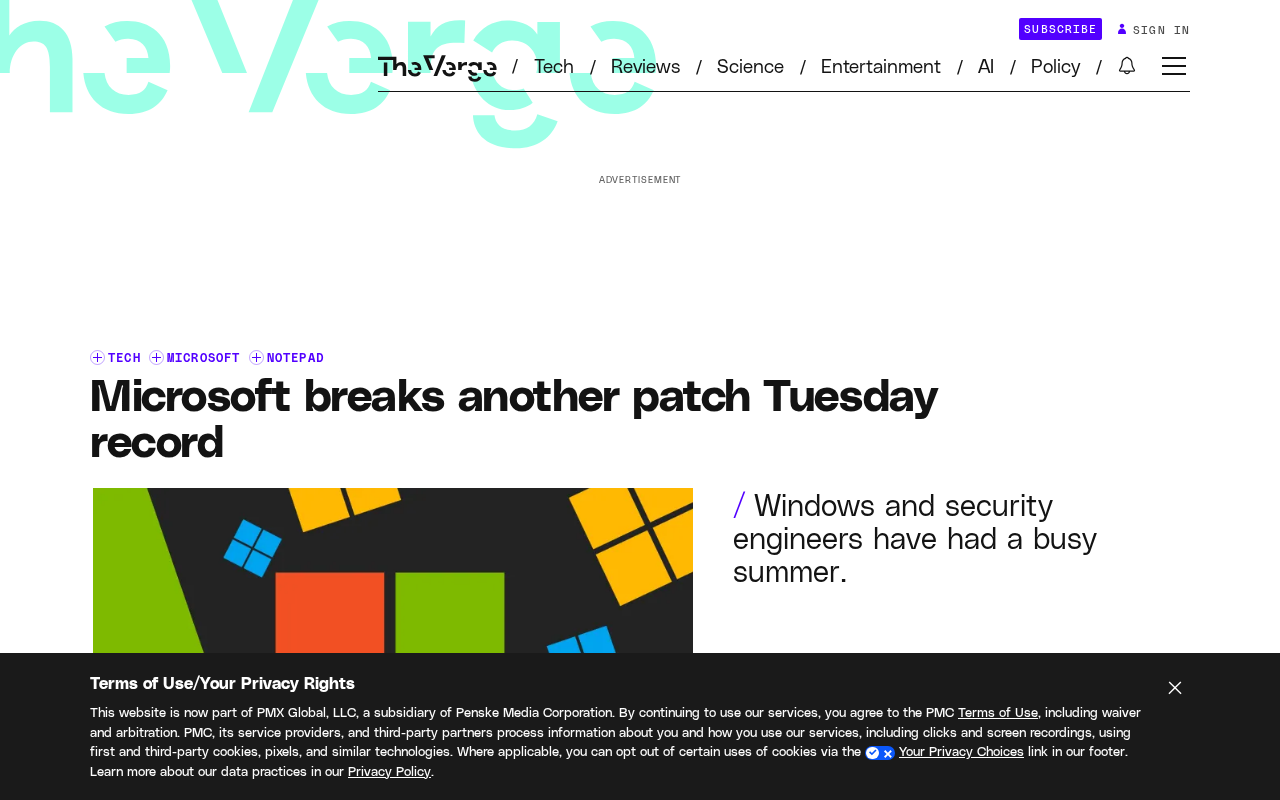 Microsoft breaks another patch Tuesday record