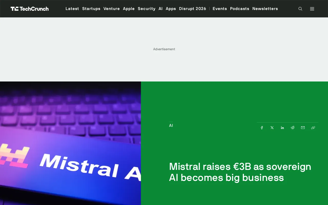 Mistral Raises €3 Billion: How Sovereign AI Is Moving from Concept to Big Business