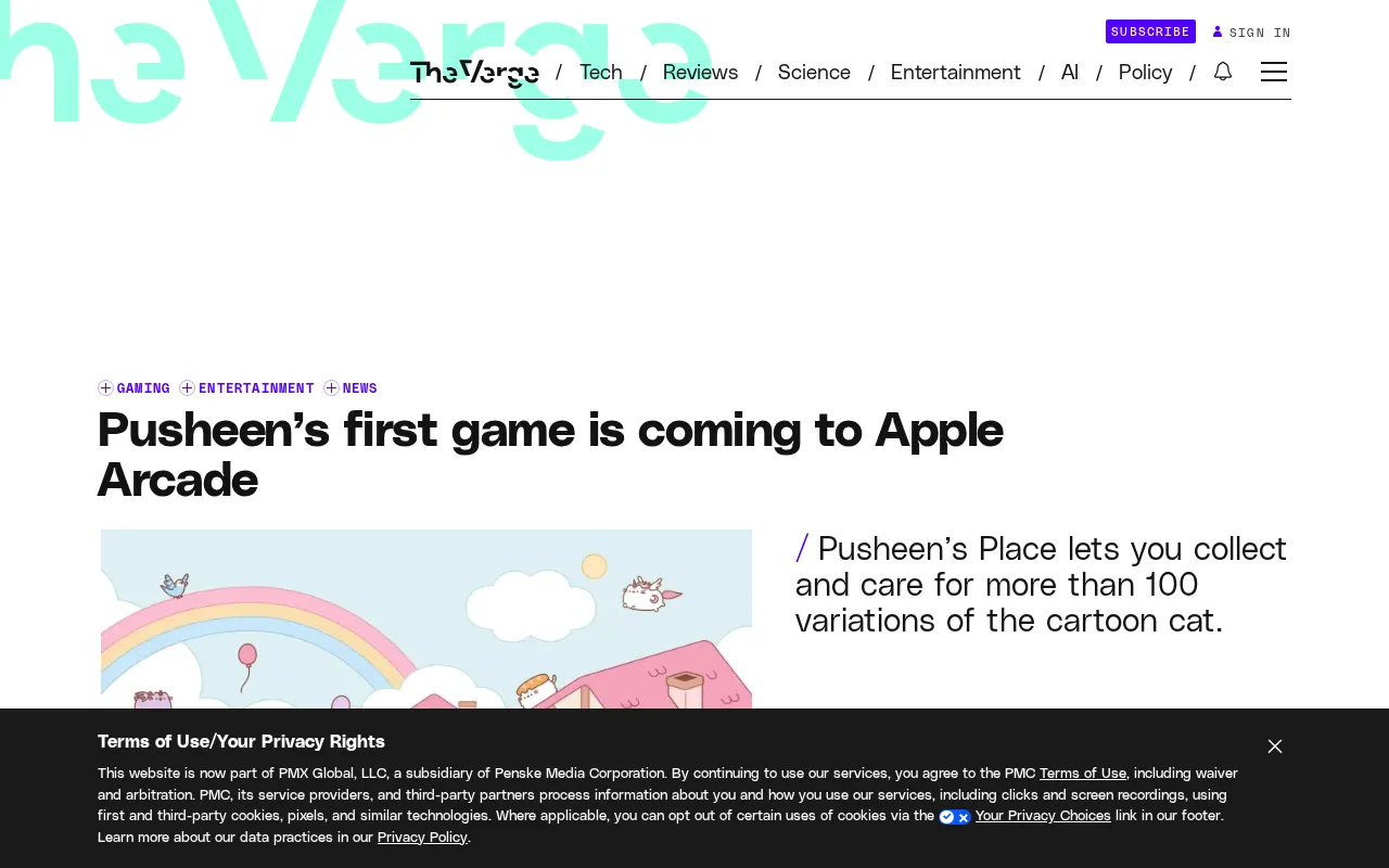 Pusheen's Debut Game Launches Exclusively on Apple Arcade