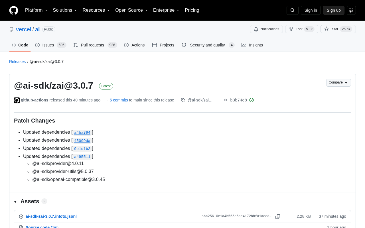 rss source: @ai-sdk/zai@3.0.7