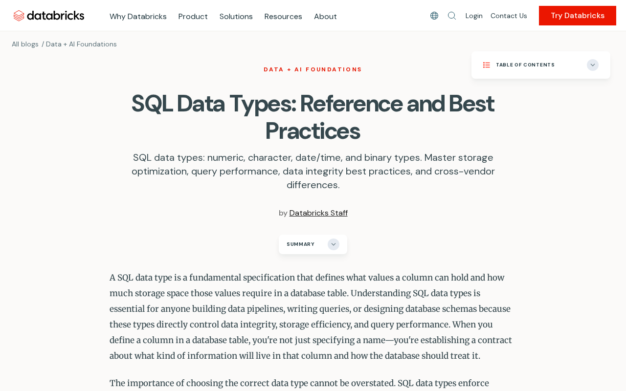 SQL数据类型完全指南:分类、选择与最佳实践