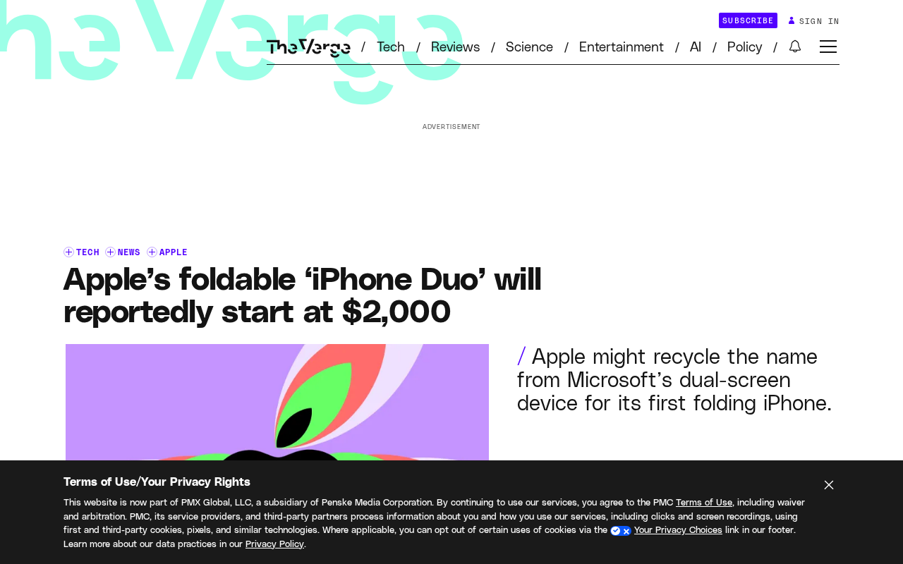 Apple's Foldable iPhone Duo Leaked: Name Confirmed, Starting at $2,000
