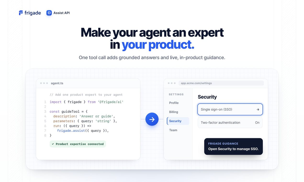 Frigade Assist API:让AI客服从甩文档变成指哪打哪