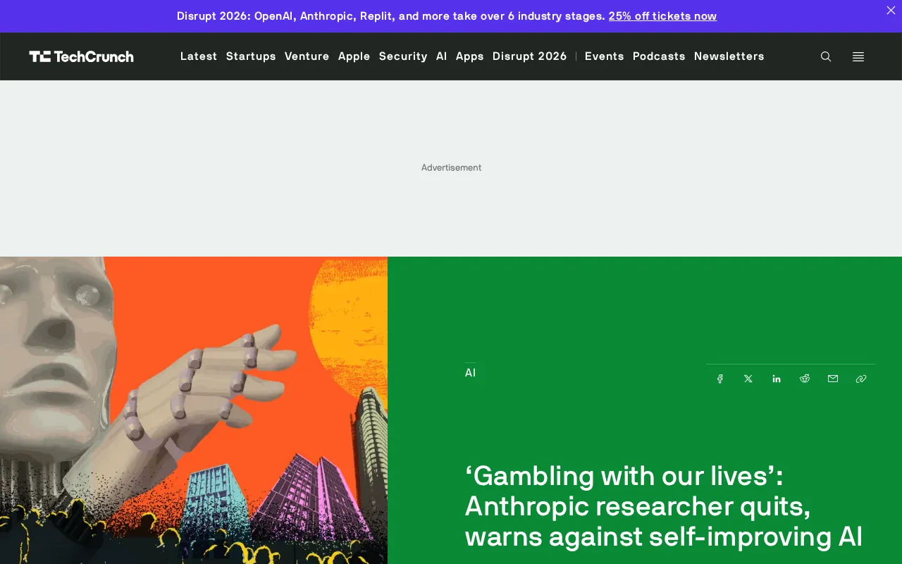 Coverage of Anthropic researcher resignation
