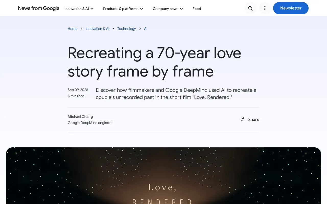 AI Restores Memories of Love: How DeepMind Technology Recreates a 70-Year Emotional Story