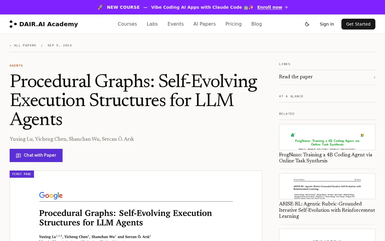 Procedural Graphs: Self-Evolving Execution Structures for LLM Agents