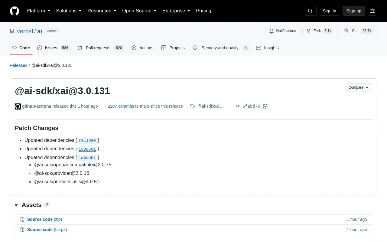 Vercel AI SDK xAI Adapter 3.0.131 Update Breakdown