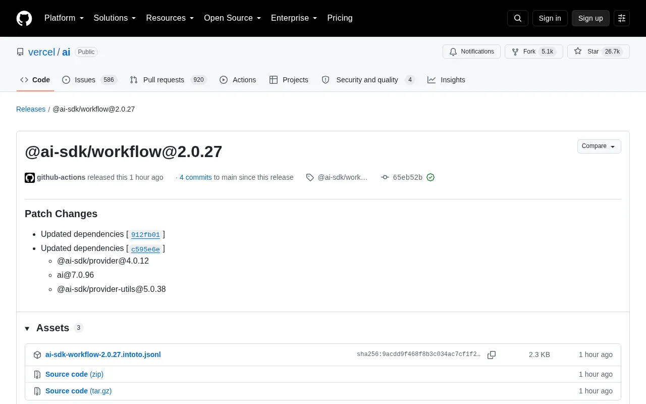 Vercel AI SDK Workflow 2.0.27 Release: What's New and Why It Matters
