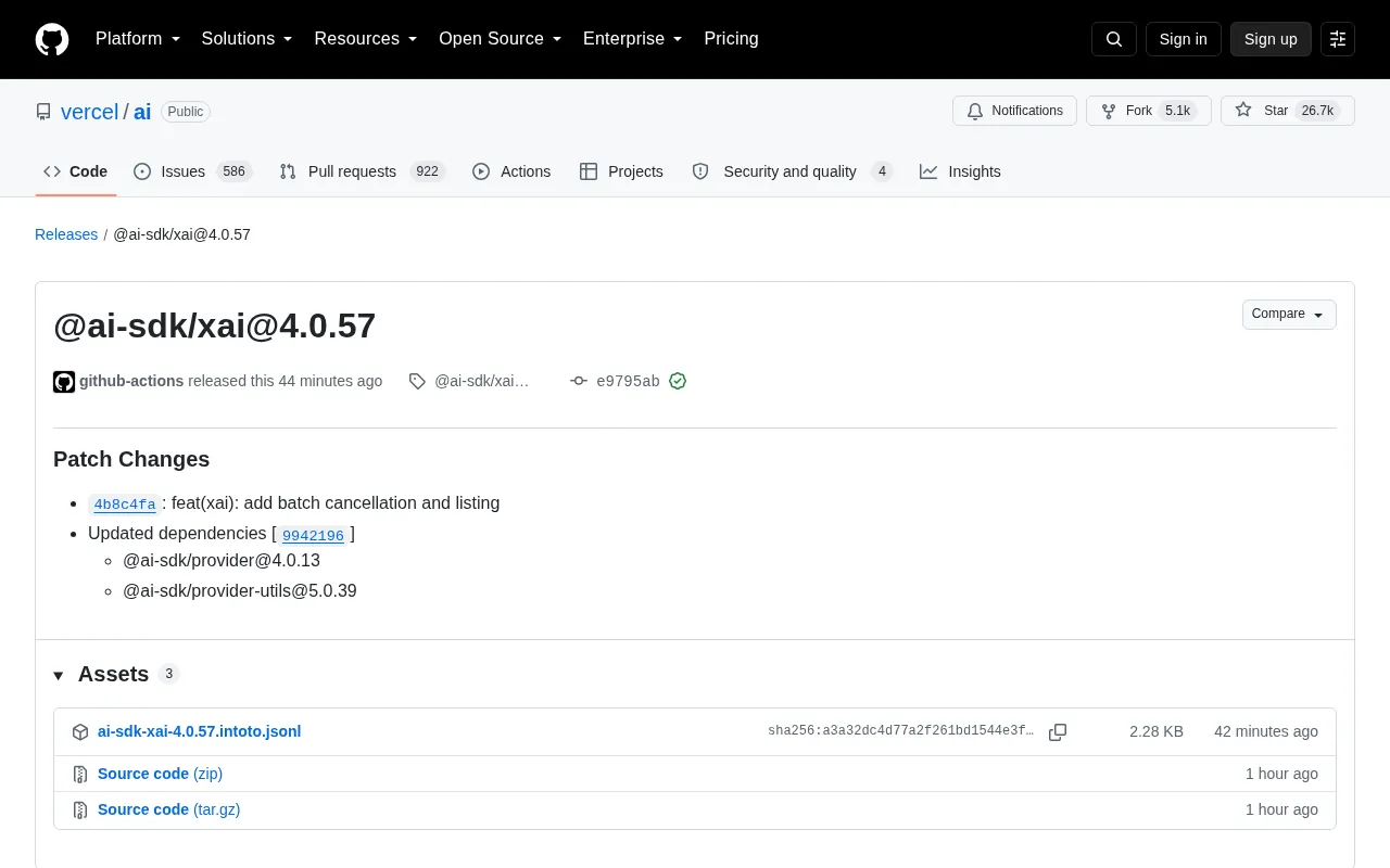 Vercel AI SDK xAI Integration Adds Batch Management Features