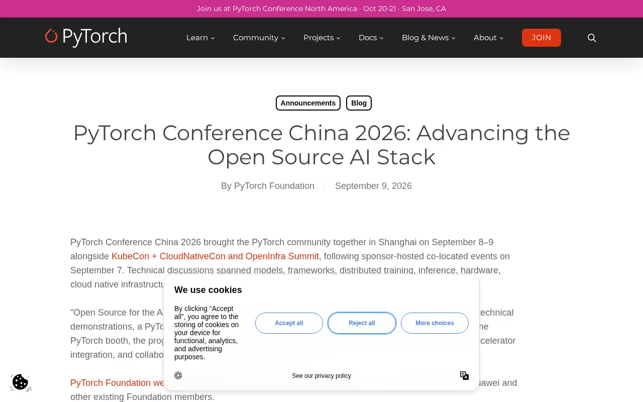 PyTorch Conference China 2026 event information