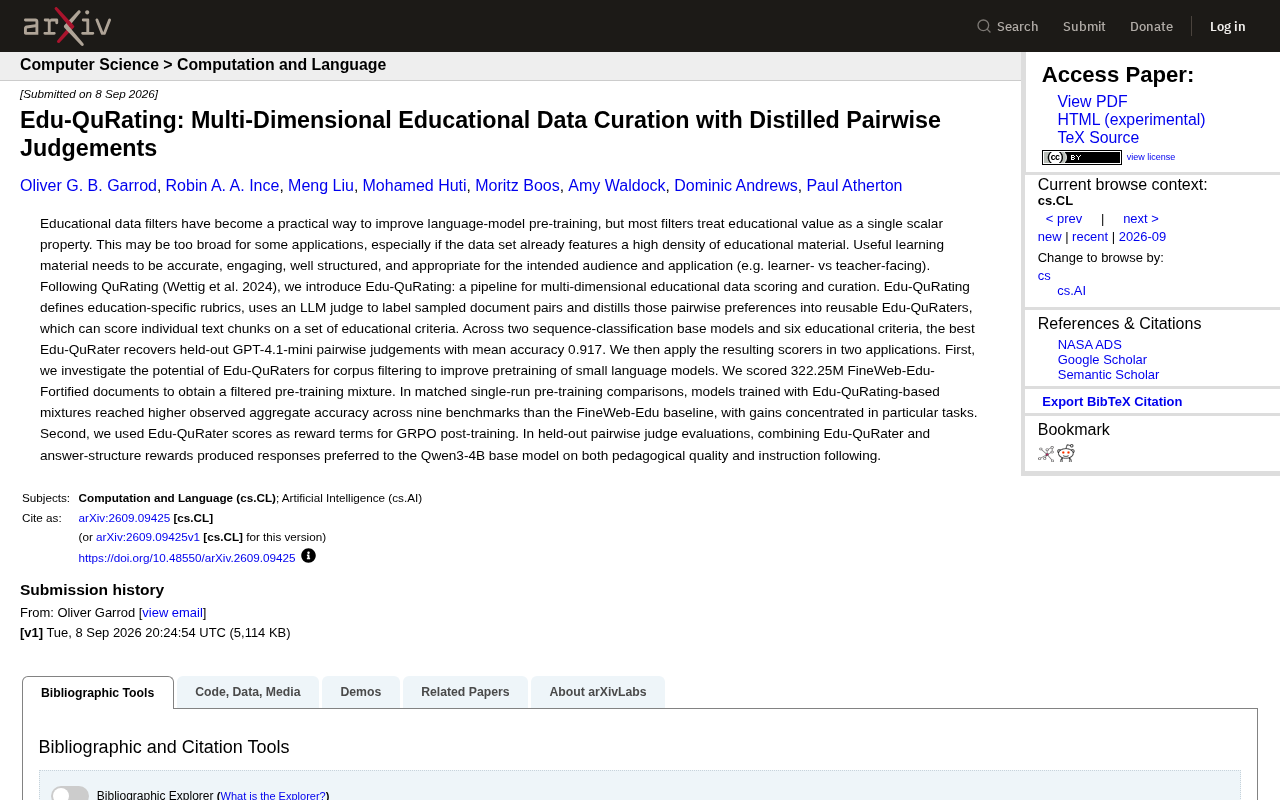Edu-QuRating论文