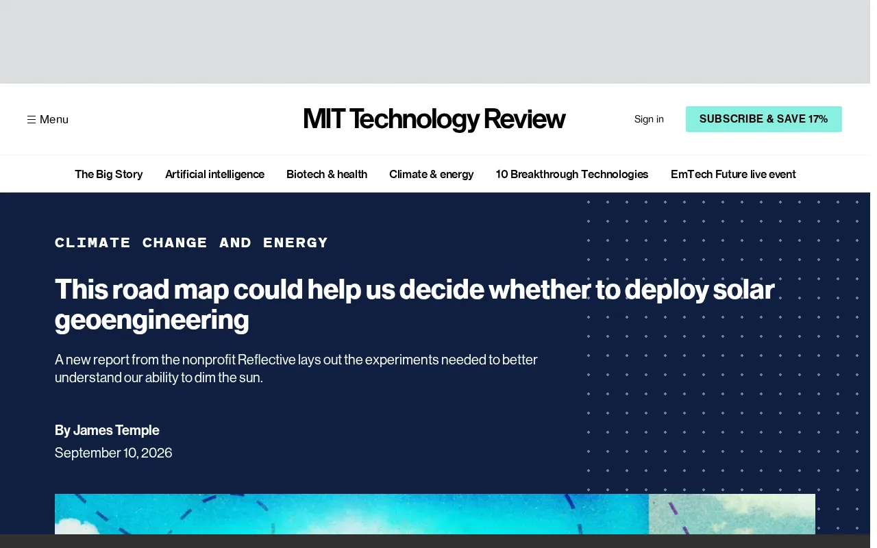 Solar Geoengineering Decision Roadmap: From Controversial Technology to Responsible Research