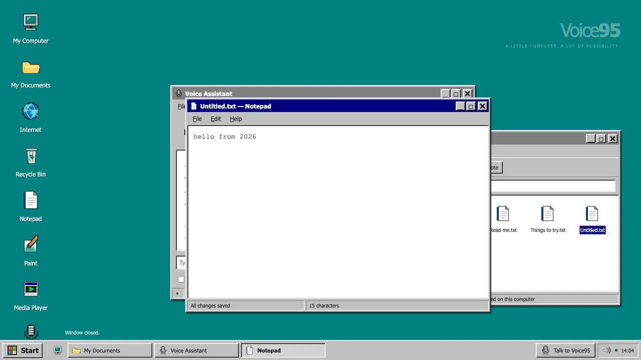 Voice95: A Retro Windows 95 Desktop That Listens to You — Voice-Controlled Nostalgia