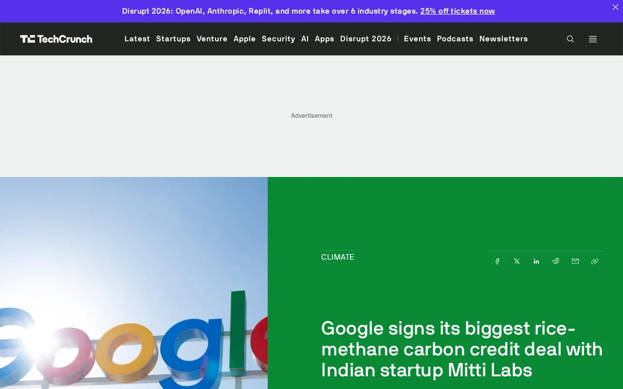 Google signs its biggest rice-methane carbon credit deal with Indian startup Mitti Labs