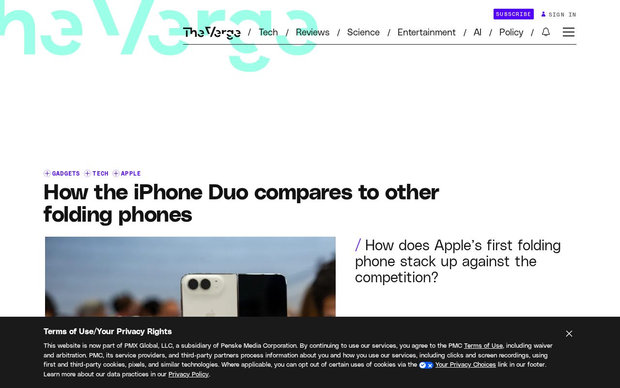 iPhone Duo与其他折叠屏手机对比
