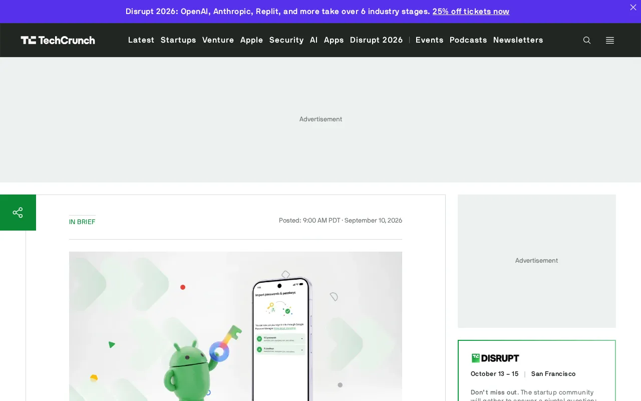 Android Password Manager One-Click Migration: Seamless Transfer of Passwords and Passkeys