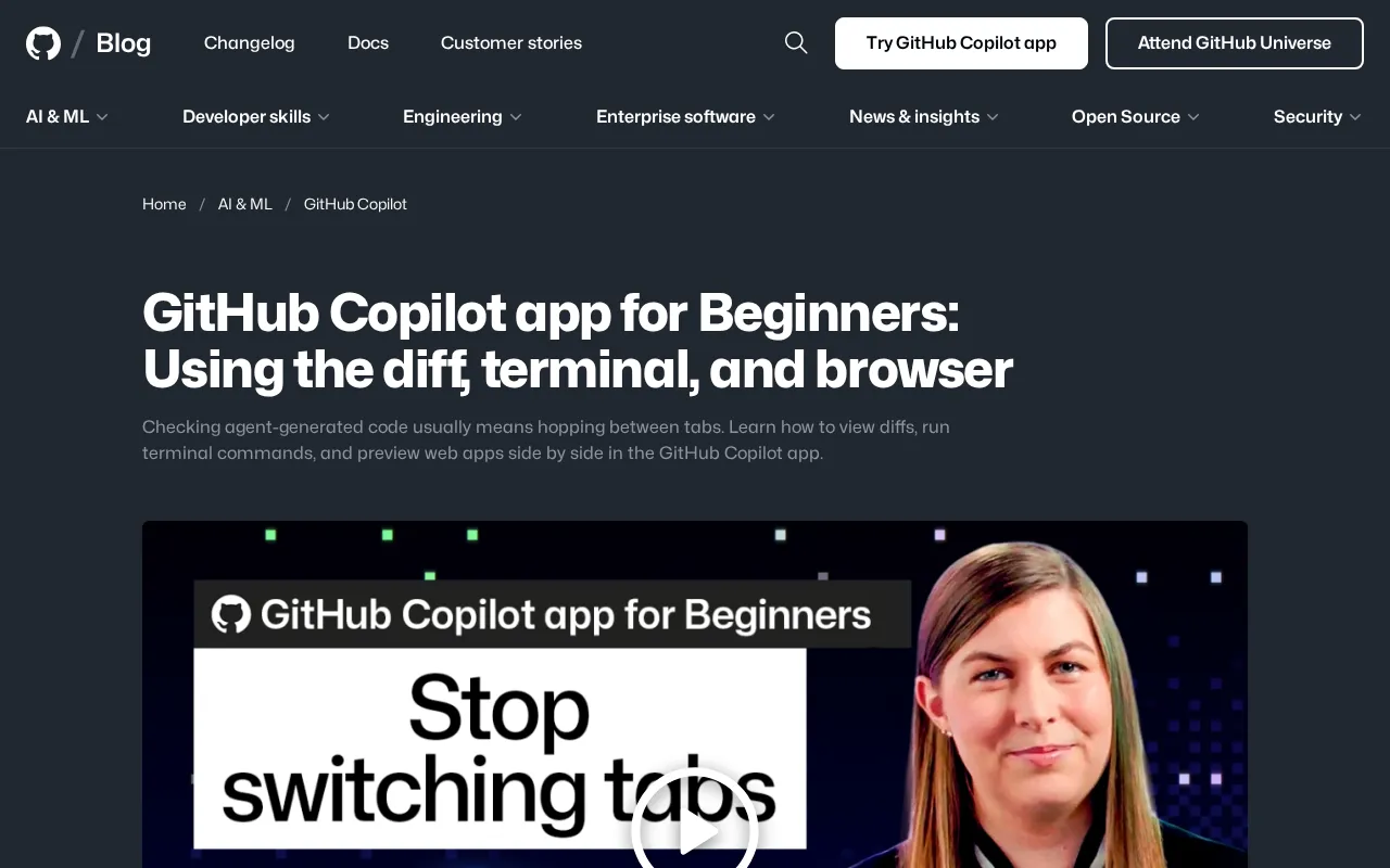 Getting Started with the GitHub Copilot App: A Unified Diff, Terminal, and Preview Workflow
