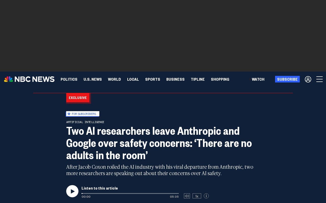 AI研究员出走Anthropic和Google:无人掌控局面意味着什么