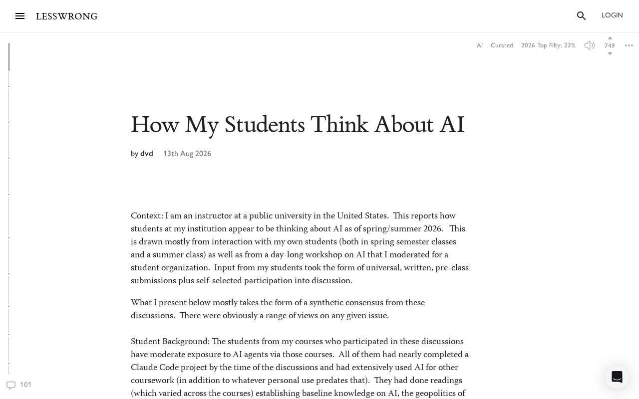 hackernews source: How My Students Think About AI