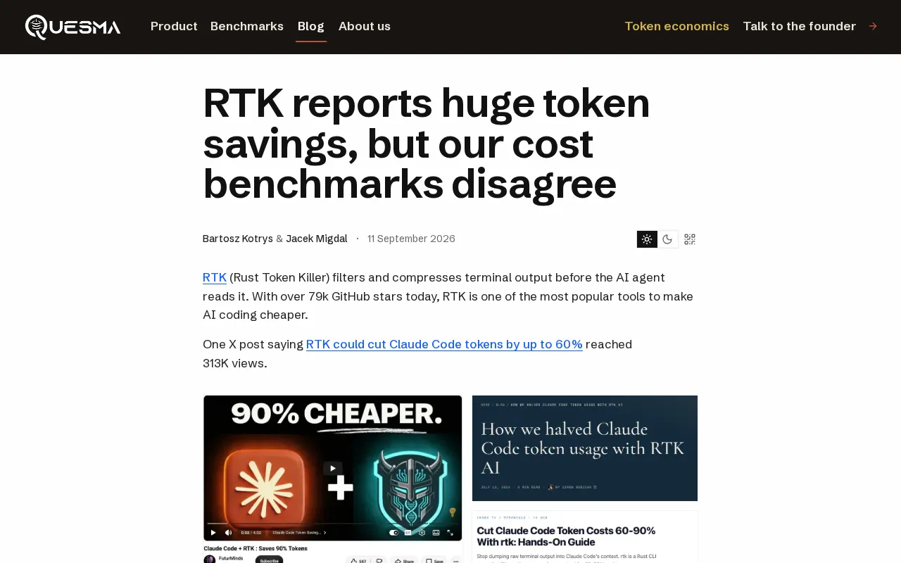 RTK Claims Token Savings, But Independent Cost Benchmarks Tell a Different Story