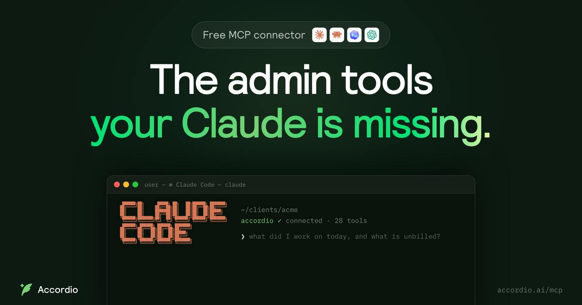 Accordio:基于MCP协议的AI商业运营工具,让Claude处理工时、合同与发票