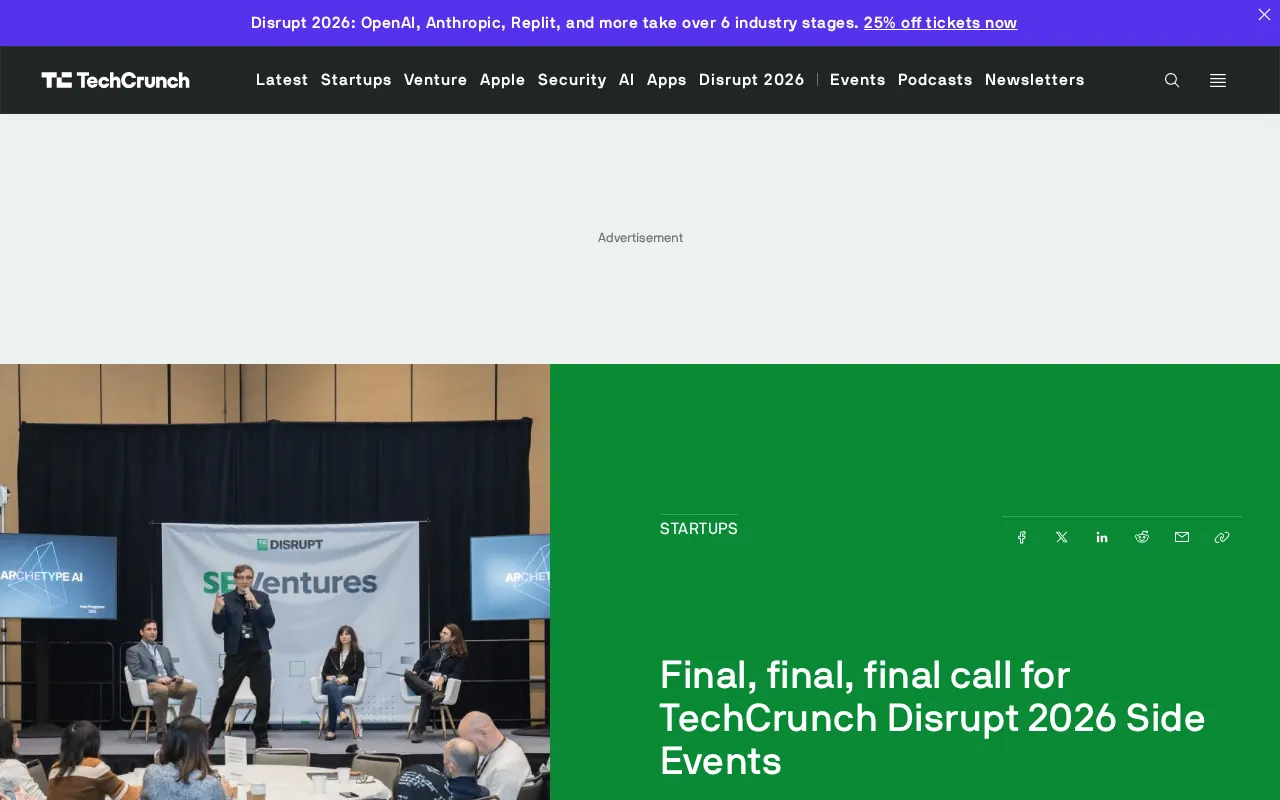 TechCrunch Disrupt 2026 Side Events Applications Close Tonight