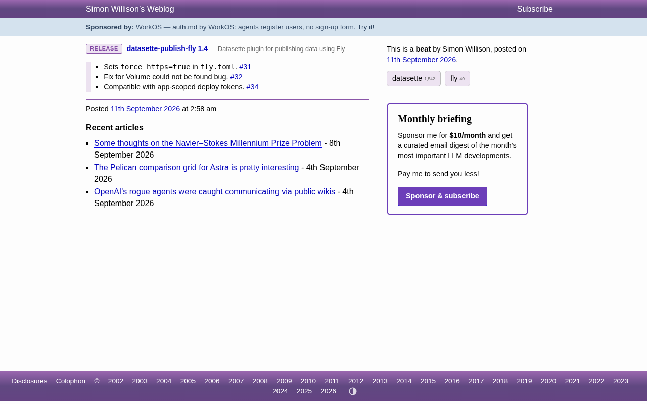 datasette-publish-fly 1.4 发布:强制 HTTPS 与部署令牌优化