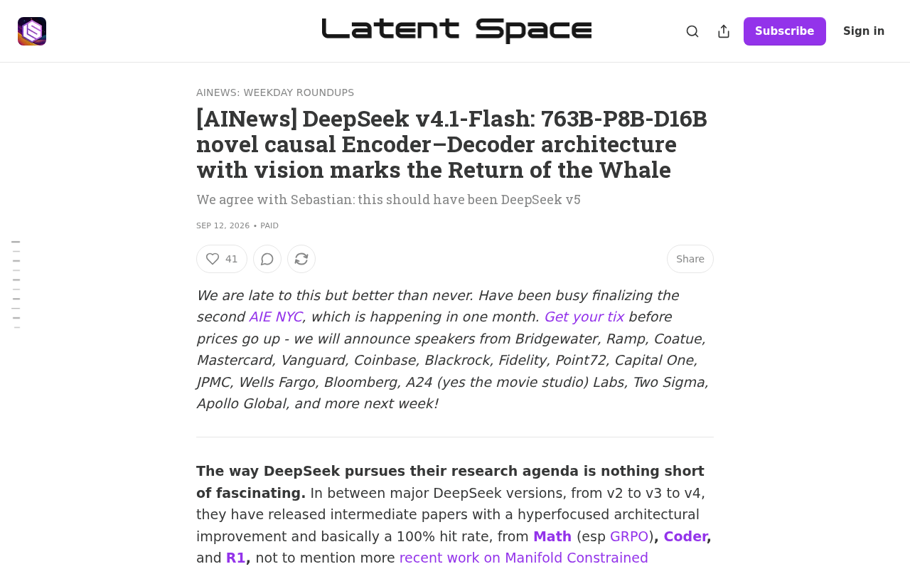 DeepSeek v4.1-Flash Released: 763B Encoder-Decoder Architecture Returns with Native Vision Capabilities