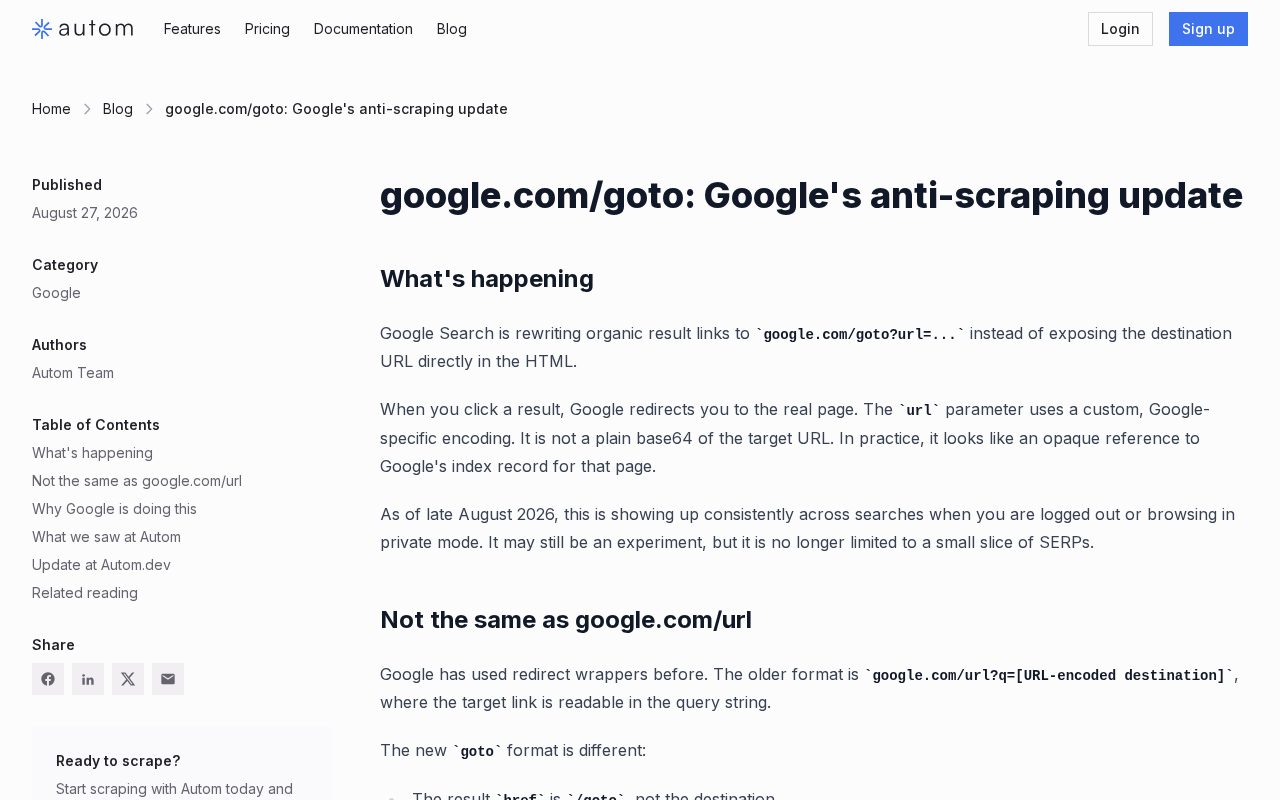 Google's New Anti-Scraping Move: How /goto Links Block Search Result Scraping